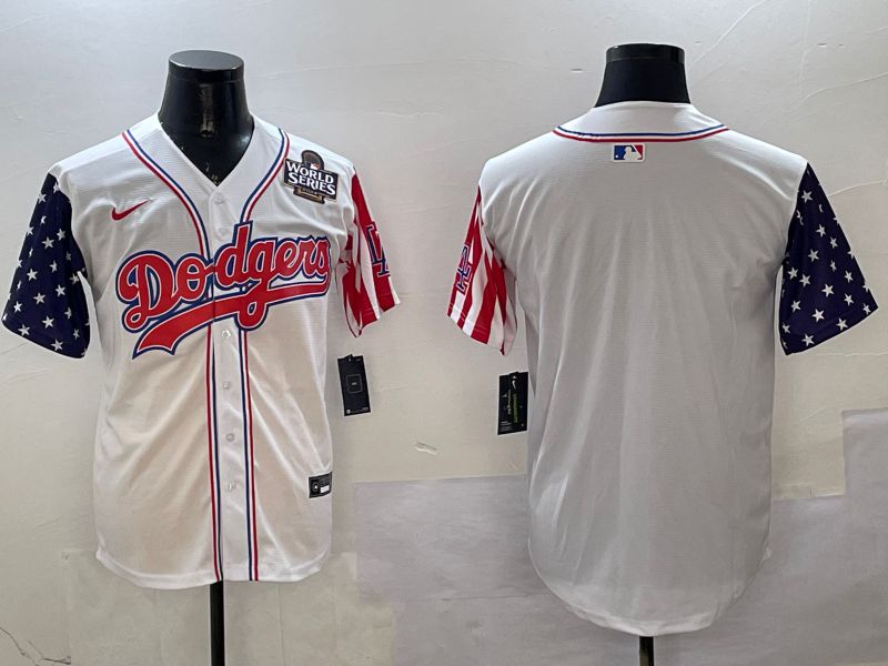 Men Los Angeles Dodgers Blank White a generation of national flags Joint name 2025 Nike MLB Jersey style 3->los angeles dodgers->MLB Jersey